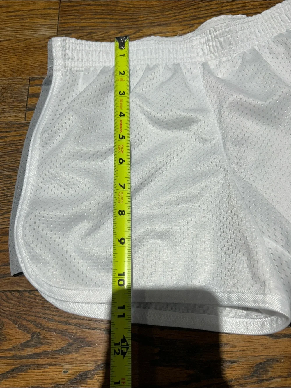 Justice White Mesh Athletic Shorts with Gray Side Panel